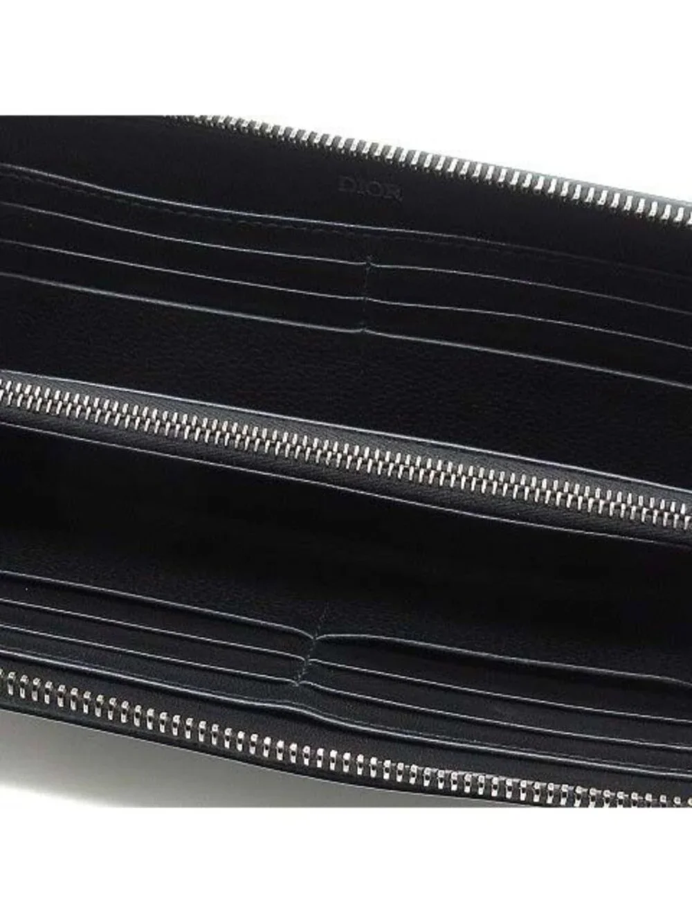 Dior Cdlogo Zip Around Wallet Leather Black